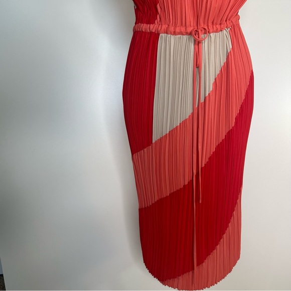 BCBGMaxazria color-block pleated midi dress medium - Picture 10 of 16